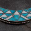 Vintage Turquoise and White Shell Inlay Necklace