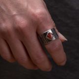 Jesse Robbins Coin Silver with Spondylus Ring