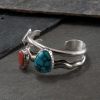 Carol Krena Silver Cuff with Turquoise and Coral