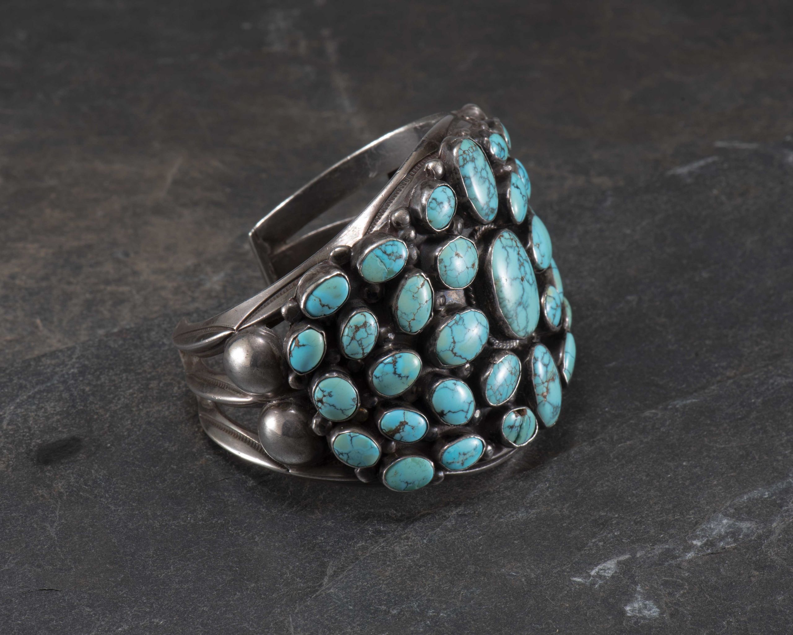 Vintage Number 8 Turquoise Cluster Cuff