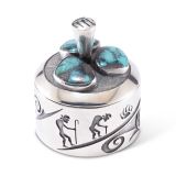 Preston Monongye Silver Cylinder with Bisbee Turquoise