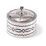 Thomas Curtis Raised Silver Hollowware Box with Gem