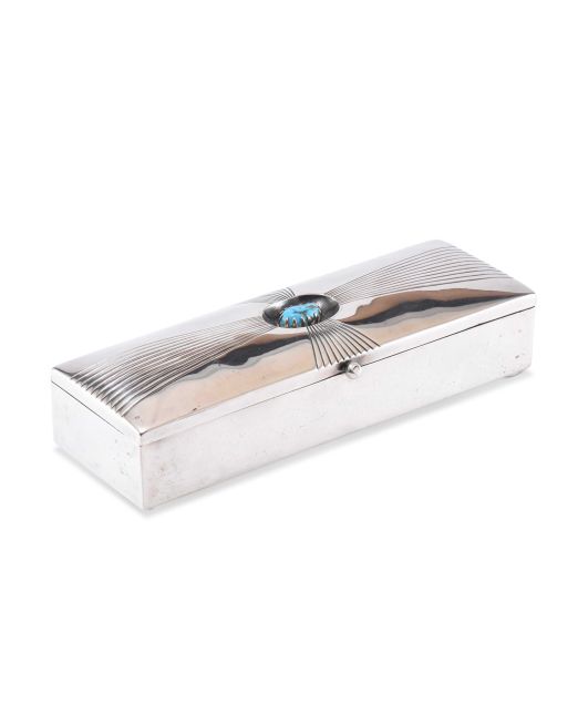 Kenneth Begay Silver Box with Turquoise