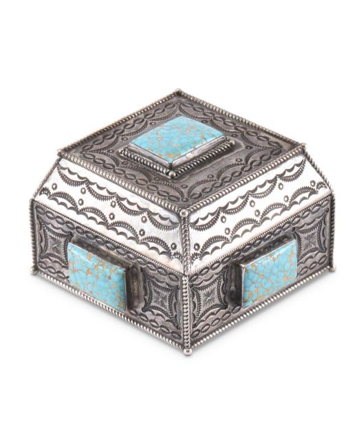 Perry Shorty Silver Box with Turquoise