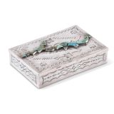Navajo Silver Box with Inlaid Avanyu