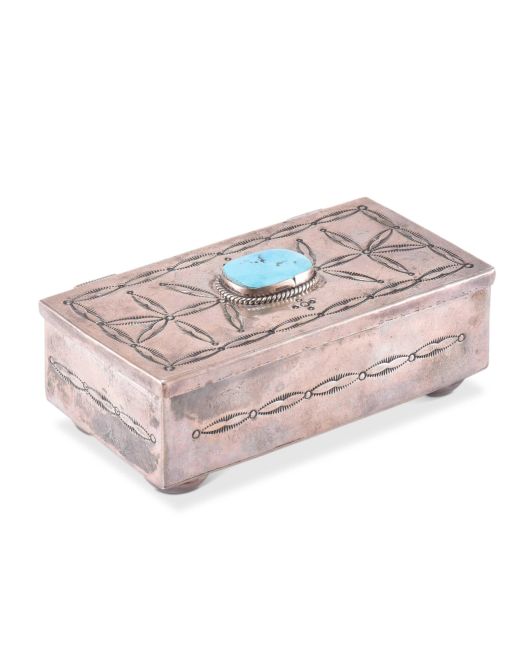Navajo Silver Box with Turquoise