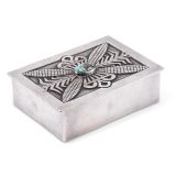 Victor Coochwytewa Silver Box with Turquoise