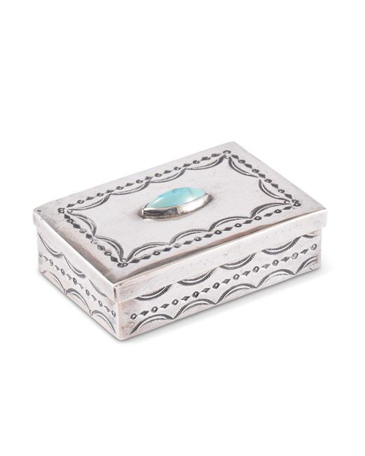 Navajo Silver Box with Turquoise
