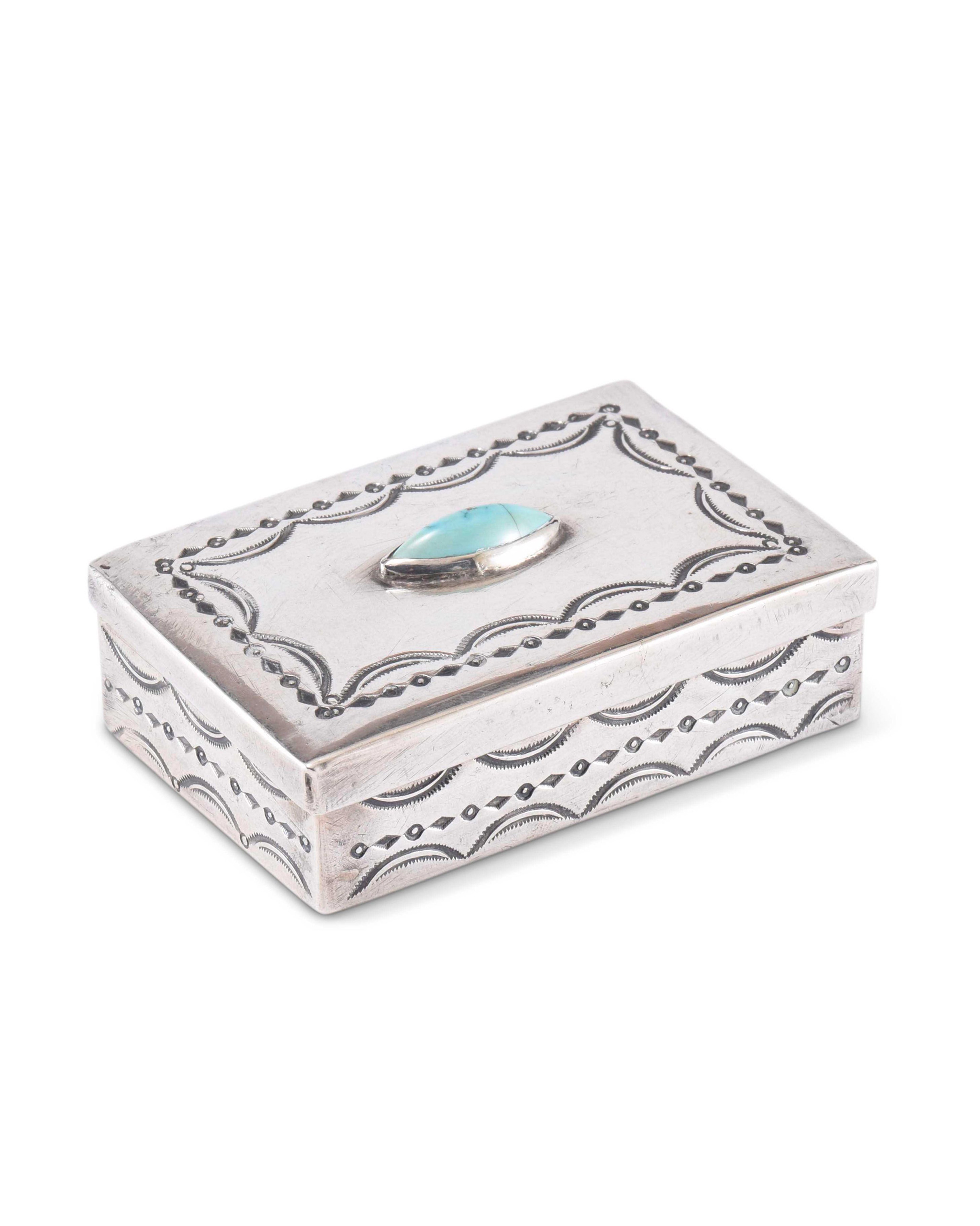 Navajo Silver Box with Turquoise