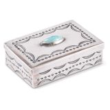 Navajo Silver Box with Turquoise