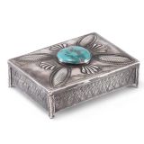 Navajo Silver Box with Turquoise