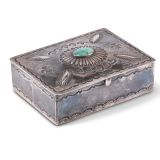 Navajo Silver Box with Turquoise