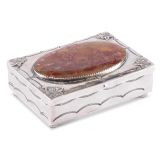 Navajo Silver Box with Large Agate Stone