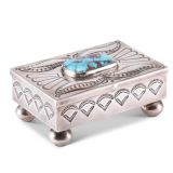 Navajo Silver Box with Turquoise