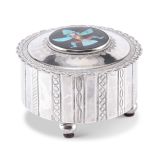 John Leekity Silver Cylinder with Mosaic Knifewing Man