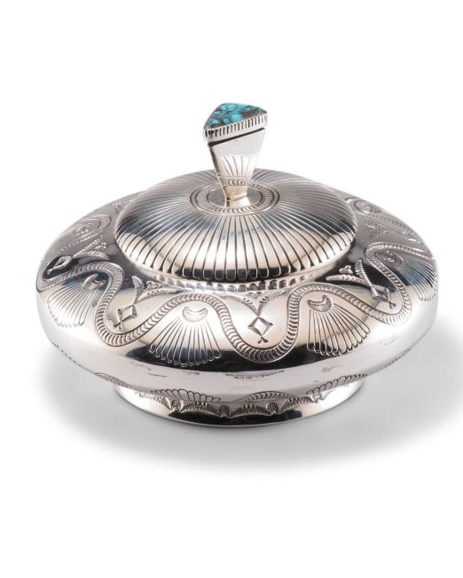 Thomas Curtis Raised Hollowware Box with Turquoise