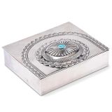 Kenneth Begay Silver Box with Turquoise