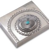 Kenneth Begay Silver Box with Turquoise