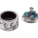 Preston Monongye Silver Cylinder with Bisbee Turquoise