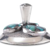 Preston Monongye Silver Cylinder with Bisbee Turquoise