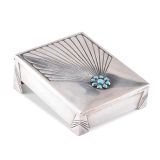 Kenneth Begay Silver Box with Turquoise
