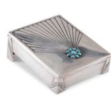 Kenneth Begay Silver Box with Turquoise