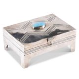 Johnny Mike Begay Silver Box with Turquoise