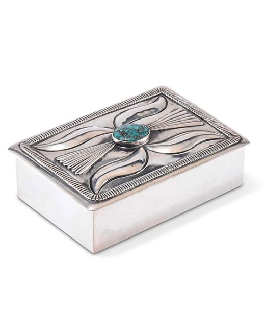 Joe H. Quintana Silver Box with Turquoise