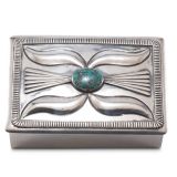 Joe H. Quintana Silver Box with Turquoise