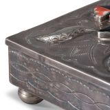 Navajo Silver Box with Zuni Knifewing Man