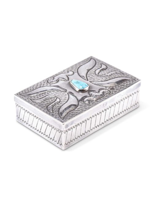 Navajo Silver Box with Turquoise