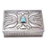 Navajo Silver Box with Turquoise