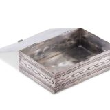 Navajo Silver Box with Zuni Inlay Knifewing Man
