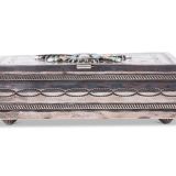 Navajo Silver Box with Zuni Inlay Knifewing Man