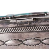 Navajo Silver Box with Zuni Inlay Knifewing Man
