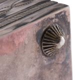 Navajo Silver Box with Zuni Inlay Knifewing Man