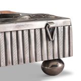 Navajo Silver Box with Zuni Inlay Knifewing Man