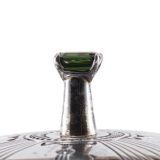 Thomas Curtis Raised Silver Hollowware Box with Gem