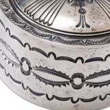 Thomas Curtis Raised Silver Hollowware Box with Gem