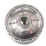 Thomas Curtis Raised Silver Hollowware Box with Gem