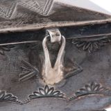 Navajo Silver Box with Zuni Inlay Rainbow Man