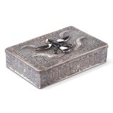 Navajo Silver Box with Zuni Knifewing Man