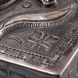 Navajo Silver Box with Zuni Knifewing Man