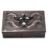 Navajo Silver Box with Zuni Knifewing Man