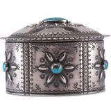 Perry Shorty Silver Cylinder with Turquoise
