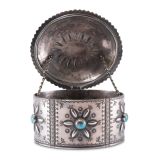 Perry Shorty Silver Cylinder with Turquoise