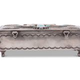 Navajo Silver Box with Zuni Knifewing Man
