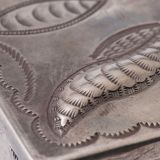 Navajo Silver Box with Zuni Knifewing Man