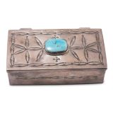 Navajo Silver Box with Turquoise