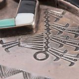Navajo Silver Box with Zuni Rainbow Man